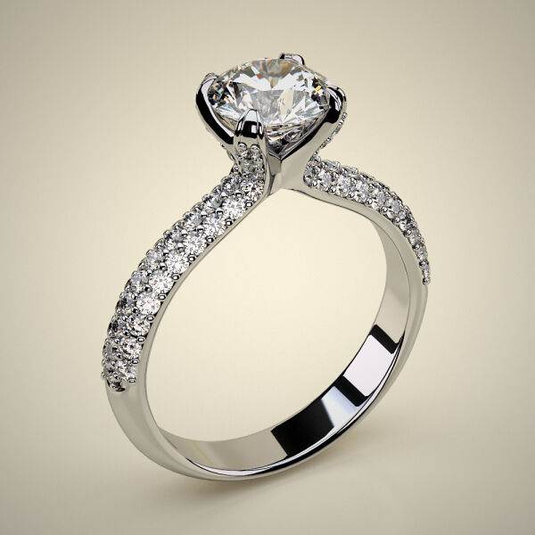PAVE SOLITAIRE RING ENG041